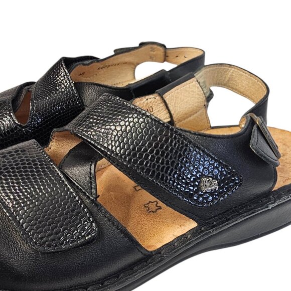 Finn Comfort Womens Leather Cross Strap, Slingback Sandals, Black,  40/9-9.5 - Picture 7 of 9